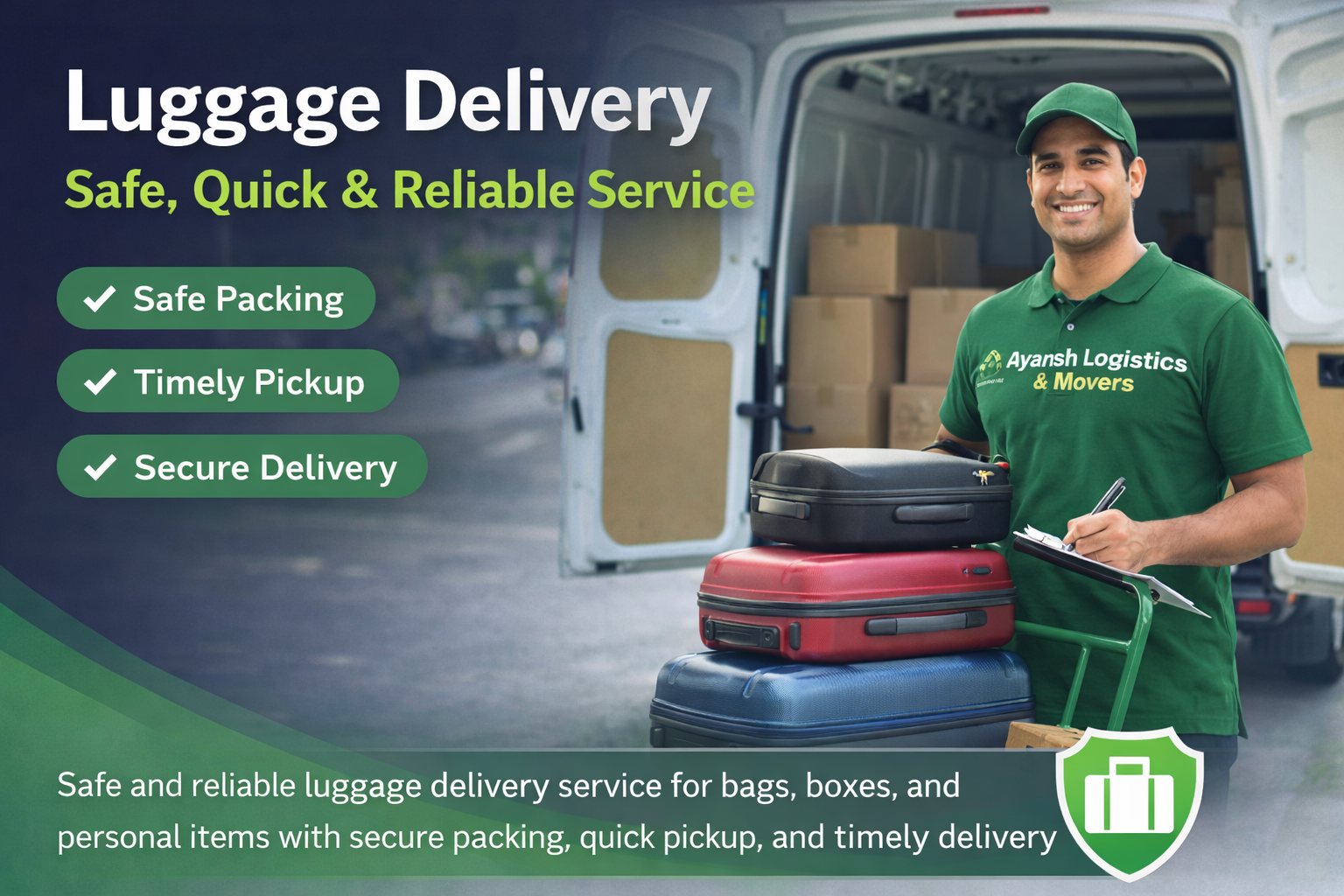 Luggage delivery with Ayansh Logistics